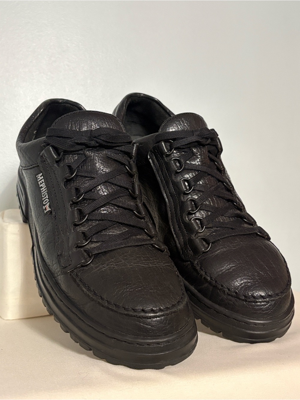 Iconic Men’s Mephisto Cruiser/Mamouth Pebbled, Black Leather/Handmade. Size-10.5